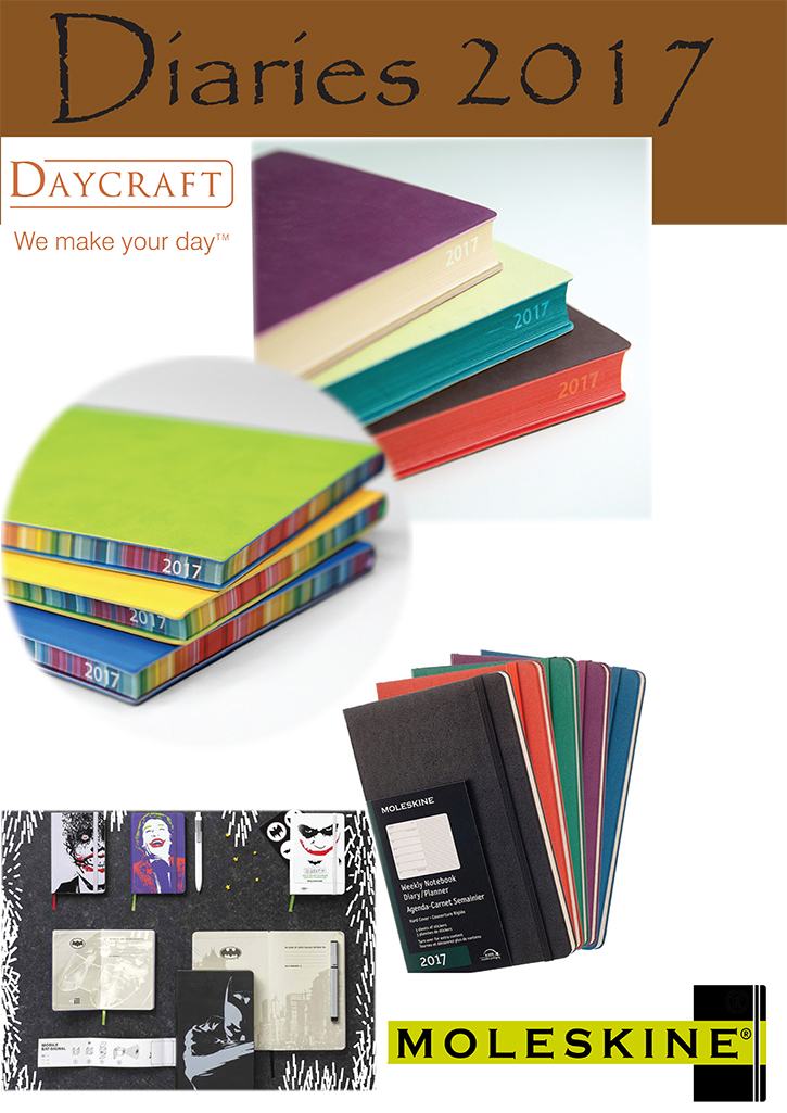 2017 Moleskines and Daycraft Diaries are here!